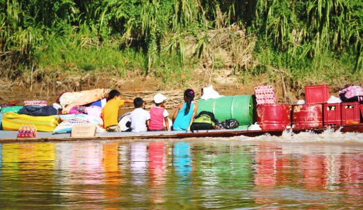 children on the river